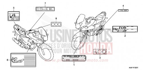 CAUTION LABEL (CBF125MA/B/D) CBF125MA de 2010